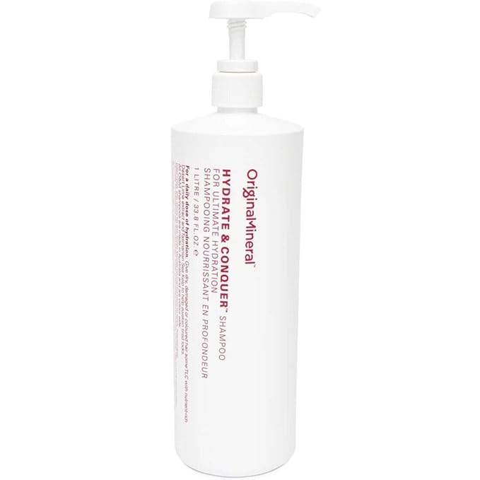 O&M Hydrate & Conquer Vegan Moisturizing Shampoo For Women + Men, Dry, Damaged, Colored Hair, Organic Coconut Oil, Vitamin A, B, C & E, Amino Acids, Paraben/Sulfate-Free, Made in Australia, 1L