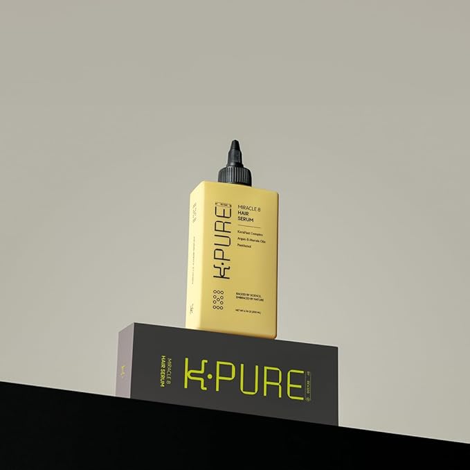 Miracle 8 Keratin Hair Serum by K-Pure, Instant Deep Conditioning Treatment, Sulfate & Paraben Free, Keratin & Argan Oil Growth Formula for Repairing Dry, Damaged Hair, Frizz Control, & Lasting Shine