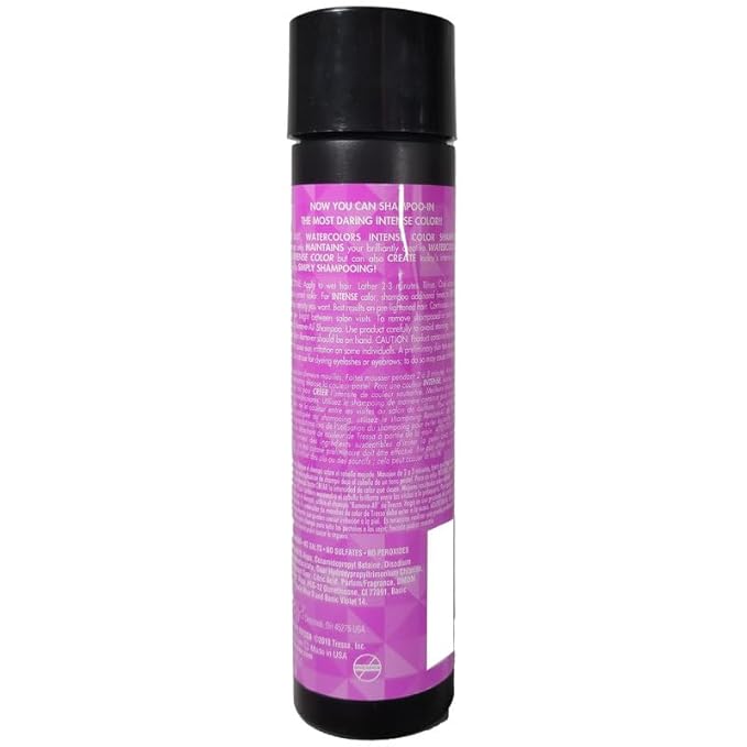 Watercolors by Tressa INTENSE 3-in-1 Color Depositing Shampoo, Semi Permanent Hair Color, Hair Dye Shampoo for Curly, Dry, and Normal Hair, 8 fl oz - LILAC