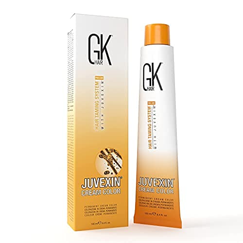 Global Keratin GK HAIR Professional Hair Color Cream Tube 3.4 Fl Oz Nourishing & Cleansing Colors for Styling High Performance Long Lasting Permanent Natural Toner Dye, Naturals - 8 Light Blonde
