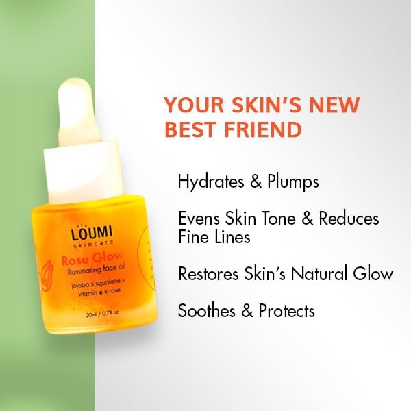 LOUMI Skincare Daily Duo - Rose Glow and Revive Retinol Drops - Moisturizing Face Oil - Lightweight Hydration - Vegan, Paraben-Free, Sulfate-Free, Cruelty-Free, Facial Skin Care for Women & Men