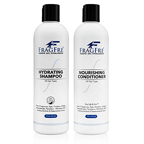 Hydrating Shampoo and Nourishing Conditioner 12 oz/ea (2-Pack Gift Set) - Sulfate Free, Gluten Free, Parabens Free, Color Safe, Hypoallergenic, Fragrance Free