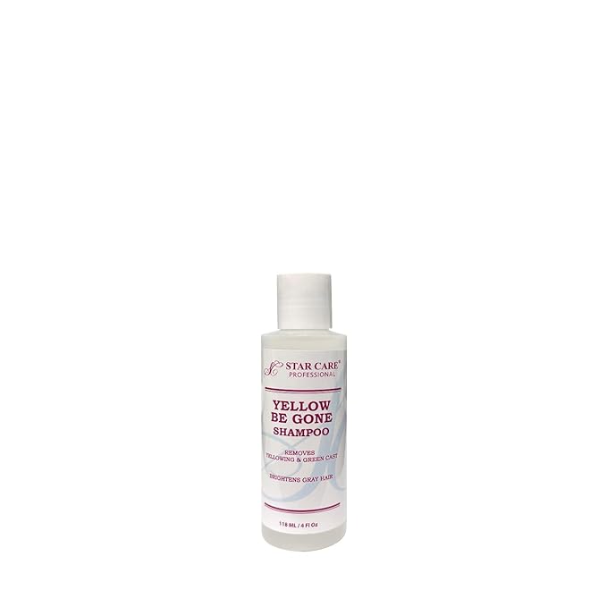 Yellow Be Gone Shampoo 4oz/118ml (1 Pack) Clarifying Brassiness Neutralizer for Bleached, Blonde, Gray & Highlighted Hair, Restores Shine & Cool Tones, Purple Toning Formula