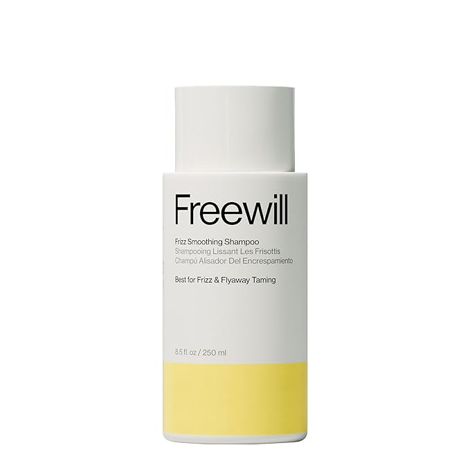 Freewill Frizz Smoothing Shampoo, Sulfate-Free Cleanser with Shea Butter, Coconut Oil & Jojoba, Vegan Hydrating Shampoo for Curly, Wavy, Frizzy, Dry Hair, Lightweight Moisture Boost, 8.5 fl oz