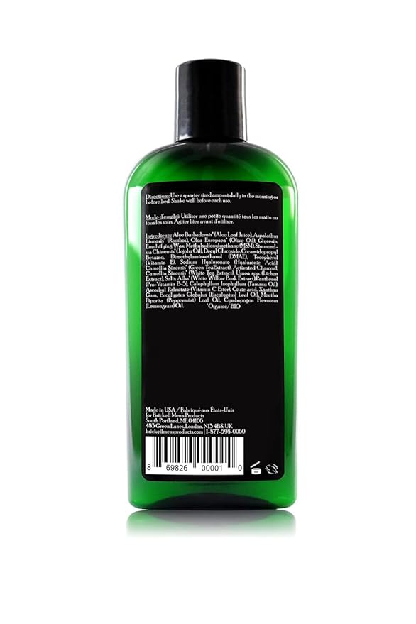 Brickell Men's Purifying Charcoal Face Wash for Men, Natural and Organic Daily Facial Cleanser, 8 Ounce, Scented