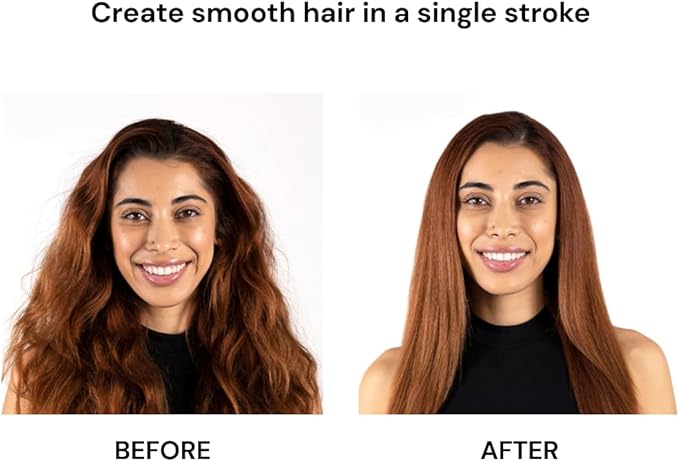 L'ANGE HAIR Le Vite Straightening Brush | Heated Hair Tool for Smoother, Frizz-Controlled Look | Dual-Voltage Hot Brush Straightener for Effortless Styling & Shine | Ceramic Standard Size (Black)