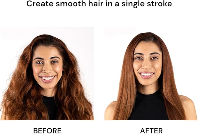 L'ANGE HAIR Le Vite Straightening Brush | Heated Straightener Flat Iron for Smooth, Anti Frizz Hair | Dual-Voltage Electric Brush Straightener | Hot Brush for Styling
