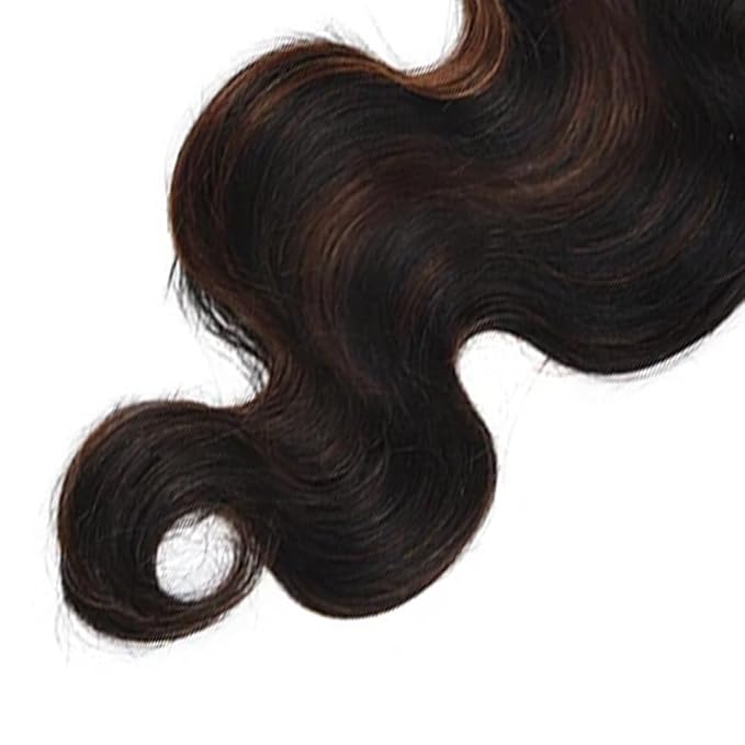 Brown With Highlight P1B30 Body Wave Bundles 1B and Light Brown Body Wave Bundles two tone Brazilian Hair Extensions Soft and Silky for Women 14 16 18 Inch