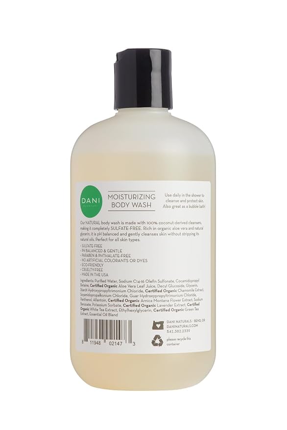 Naturals Moisturizing Body Wash - Refreshing Bamboo Bergamot Scent with Organic Aloe Vera & Natural Glycerin - Paraben & Sulfate-Free Shower Gel - For Men & Women - 12 oz - Vegan & Cruelty-Free