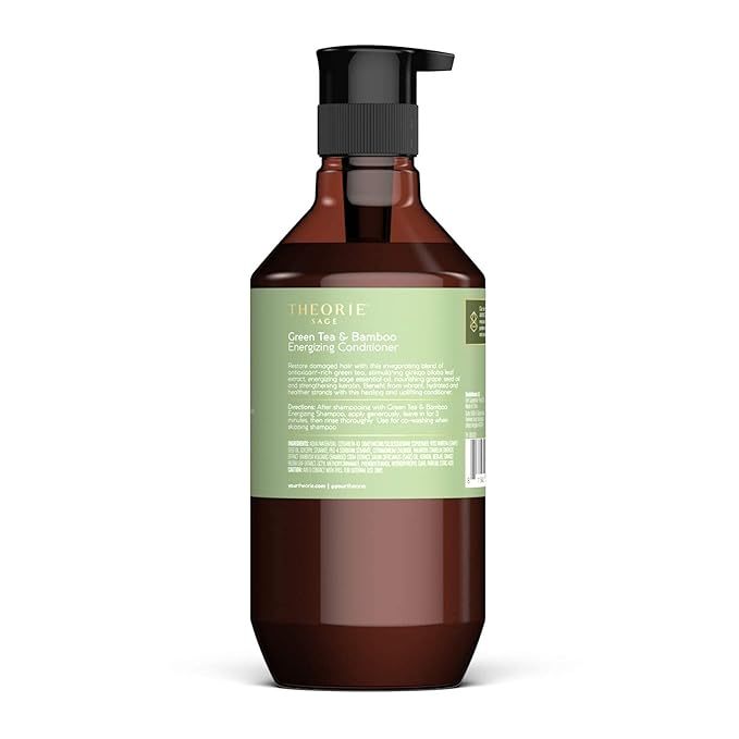 Theorie Green Tea & Bamboo Energizing Conditioner - Irresistible Scent of Green Tea, Jasmine, Amber & Cypress - For Damaged & Dull Hair - Color & Keratin Safe - 800mL