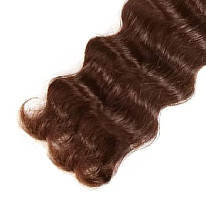 #4 Brown Bundles Human Hair Deep Wave Bundles 10 12 Inch Human Hair Weave 2 Bundle Unprocessed Brazilian Virgin Hair Chocolate Deep Wave Human Hair Extensions