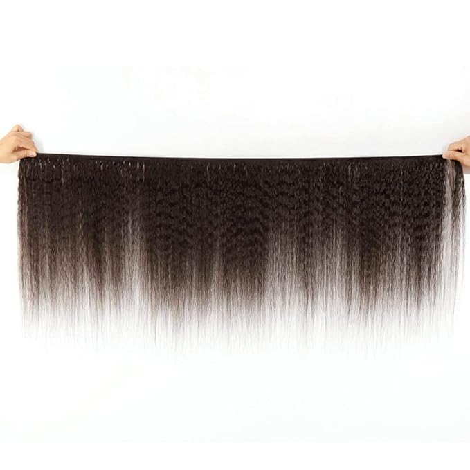#4 Brown Bundles Human Hair Kinky Straight Bundles 26 28 Inch Human Hair Weave 2 Bundle Unprocessed Brazilian Virgin Hair Chocolate Yaki Straight Human Hair Extensions