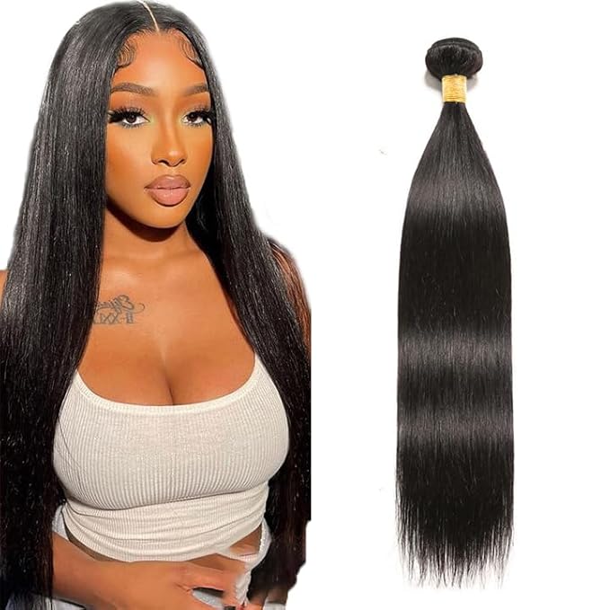 Straight Bundles Human Hair Color 1B Straight Hair Weave Single Bundle 20 Inch Unprocessed Peruvian Virgin Remy Hair Extensions For Black Woman 300g
