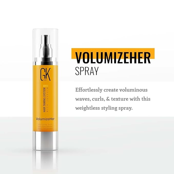 GK HAIR Global Keratin VolumizeHer (3.4 Fl Oz/100ml) Hair Spray, Anti-Frizz Hair Straightener, Heat Protectant Spray For Volume, Texture & Hold Paraben-Free