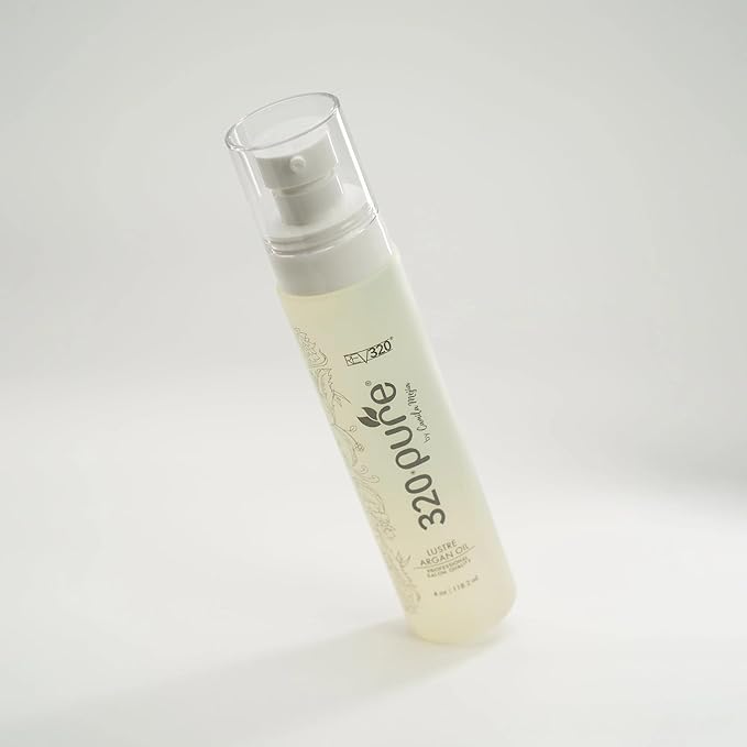 320Pure Lustre Argan Oil For Hair 4oz Pump, Aceite de argán para el cabello, Argan Oil Hair Treatment with Pure Argon for Color-Treated, Damaged, Dry, Straight and Curly