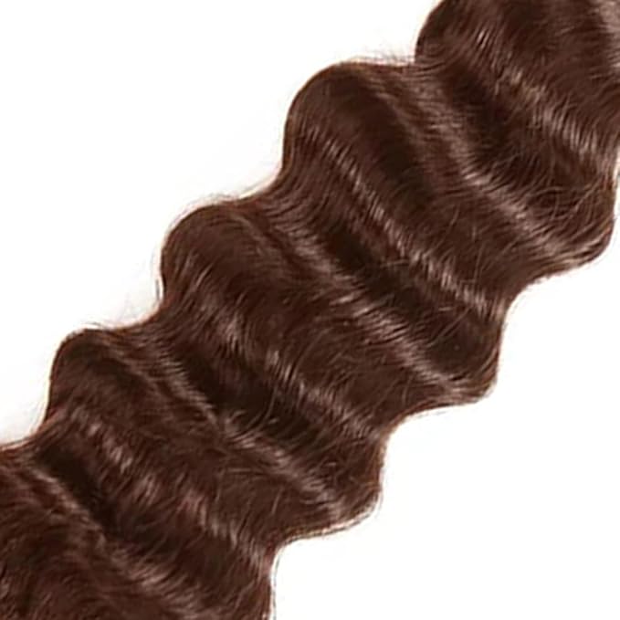 #4 Brown Bundles Human Hair Deep Wave Bundles 10 12 Inch Human Hair Weave 2 Bundle Unprocessed Brazilian Virgin Hair Chocolate Deep Wave Human Hair Extensions