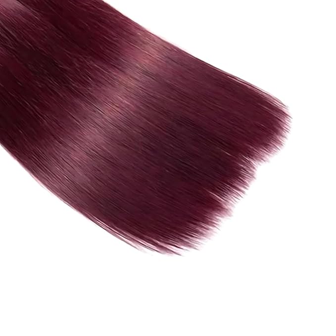 Wine Red Burgundy Straight Bundles Color 99j Burgundy Human Hair Straight Bundles 12 14 16 Inch Double Weft Brazilian Hair Extensions Soft and Silky for Women