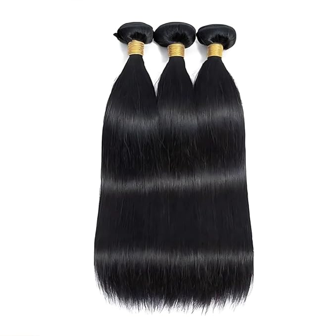 Straight Bundles Human Hair 3 Bundles 24 26 28 Inch Natural Color Double Weft Unprocessed Brazilian Virgin Remy Hair Straight Bundle Silky and Soft