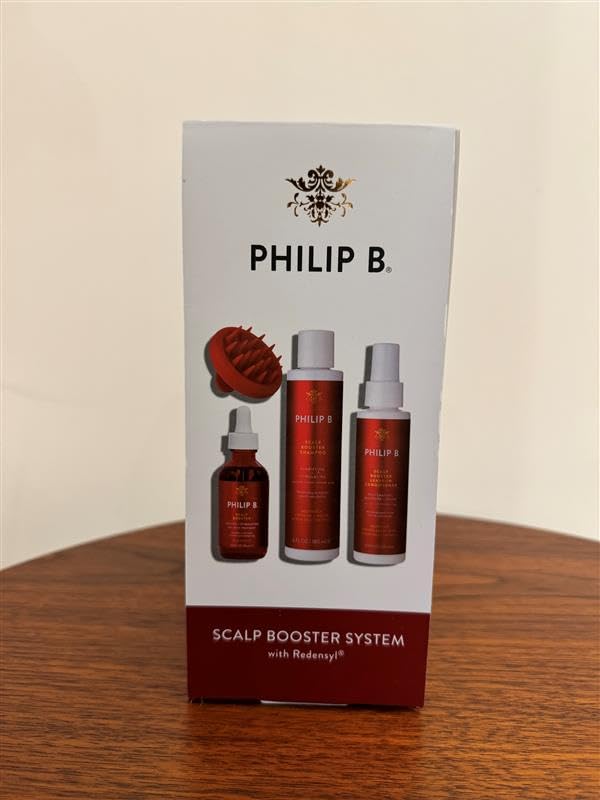 Philip B. Scalp Booster System - Includes Pre-Wash Scalp Treatment, Shampoo, Leave-In Conditioner and Scalp Massager