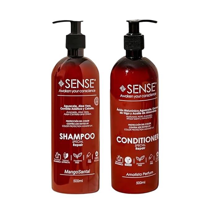 Repair System Shampoo & Conditioner Set – Hydration, Strength & Color Protection with Onion Extract, Hyaluronic Acid & Avocado Oil – Salt-Free – 500 ml Each
