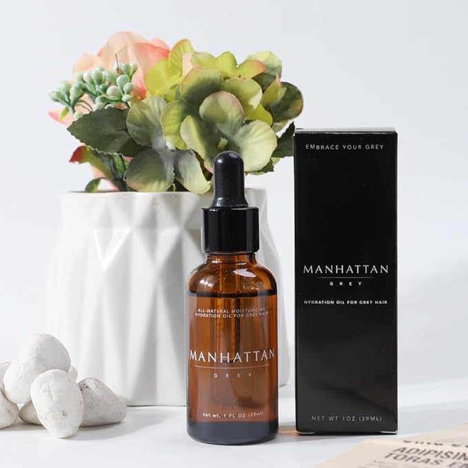 Hair Vegan Hydration Oil for Damaged, Itchy Grey Hair | Softens, Hydrates Scalp, Skin and Beard | Daily Sulfate-Free Moisturizer