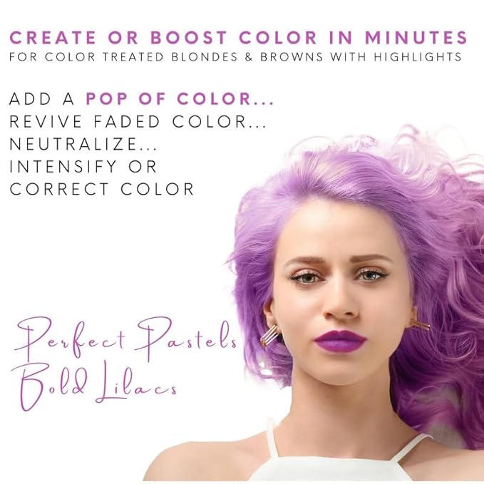 Watercolors by Tressa INTENSE 3-in-1 Color Depositing Shampoo, Semi Permanent Hair Color, Hair Dye Shampoo for Curly, Dry, and Normal Hair, 8 fl oz - LILAC