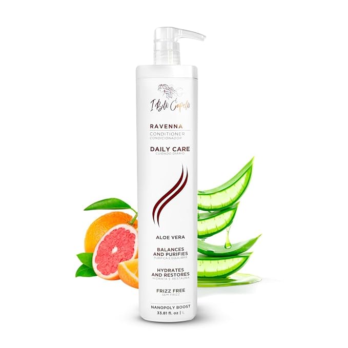 Ravenna Hidrate Aloe Vera Conditioner for Hair – Lightweight Daily Moisture for Soft, Frizz-Free Hair – Strengthens, Adds Shine & Smooths –Color-Safe, For All Hair Types (1L/33.8 FlOz)
