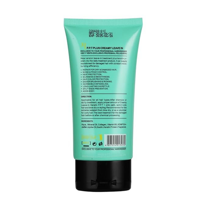 Lightweight Keratin Protein Leave In Conditioner for Dry Damaged Hair,Collagen Deep Repairing Anti-Frizz Leave in Hair Conditioner Tube, Heat ProInfused with vitamin B5,Moisturizing Jojoba oil