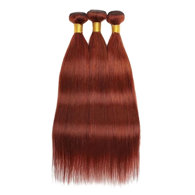 Red Brown Straight Bundles Color 33 Straight Bundles 8a Grade Brazilian Human Hair Wet and Wavy Soft Silky for Black Women 8 10 12 Inch