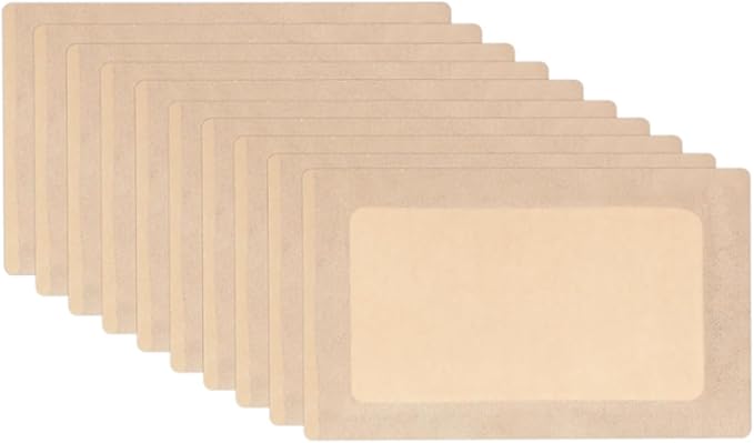 20Pcs Castor Oil Pack Wrap, Organic Cotton Castor Oil Patches for Liver, Stomach, Belly Button, 11.8"x6.3", Disposable Self-Adhesive, Leak-Free, 5X Absorbent Cotton Pad, Portable