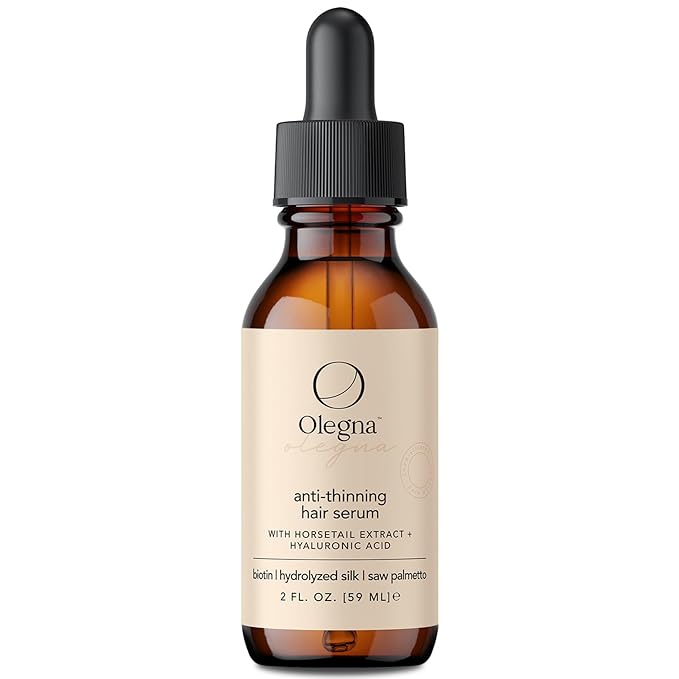 Olegna Biotin Hair Growth Oil for Women - Hair Serum for Frizzy and Damaged Hair - Prevents Hair Loss & Breakage - With Vitamin D & E + Hyaluronic Acid - 2oz