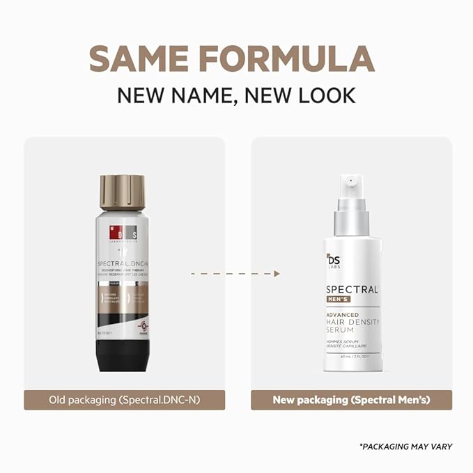 DS Labs Spectral Men's Formally Spectral.DNC-N - Hair Density Serum, Strengthening, Thickening, Minimize Shedding, Color Safe, 60mL, Packaging May Vary, (Pack of 3)