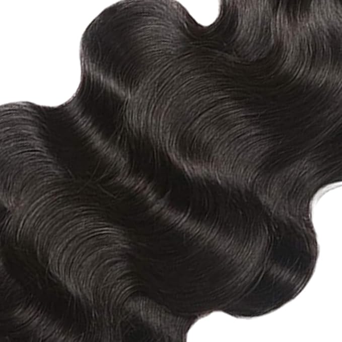 Color 1B Body Wave Bundles Human Hair Natural Black Bundles 12 14 16 Inch Peruvian 8A Virgin Hair Extensions Niegmeag Hair Double Weft Color 1B Hair Weave