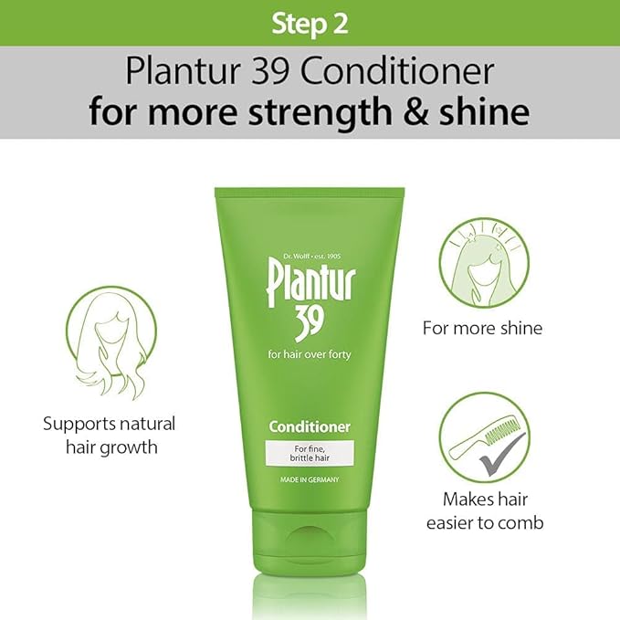 Plantur 39 Fine and Brittle Hair Shampoo and Conditioner Bundle I Promotes Natural Hair Growth I Phyto-Caffeine Formula I Shampoo (8.45 Oz) and Conditioner (5.07 Oz)