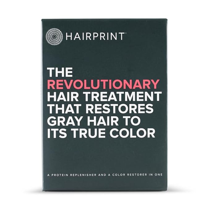 Hairprint True Color Restorer in Dark | Patented for Restoring Gray Hair | Replenishes Natural Pigment | Adds Body, Strength, & Texture | At-Home Treatment | Dye-Free & Non-Toxic