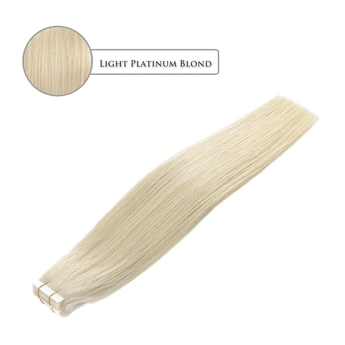 Anrosa Tape In Human Hair Extensions Premium Quality Silky Hair Natural 20 Inch 50g Tape In Hair Extensions Real Remy Human Human Hair 20Pcs