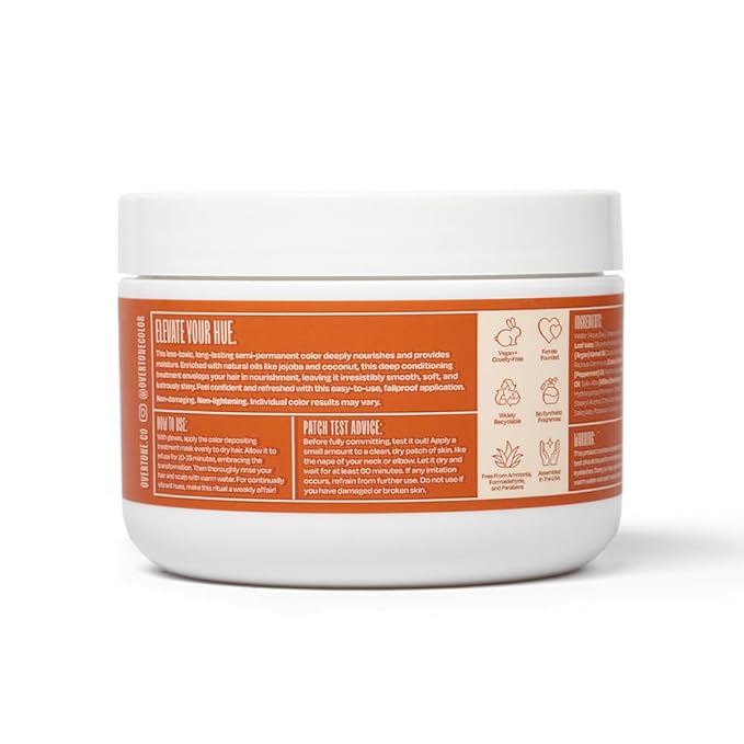 Overtone Color Depositing Semi-Permanent Hair Dye Conditioner - 8 oz For Natural & Color-Treated Hair, Moisturizing Shea Butter & Coconut Oil - Vegan & Cruelty-Free, Ginger is now Ginger Glow