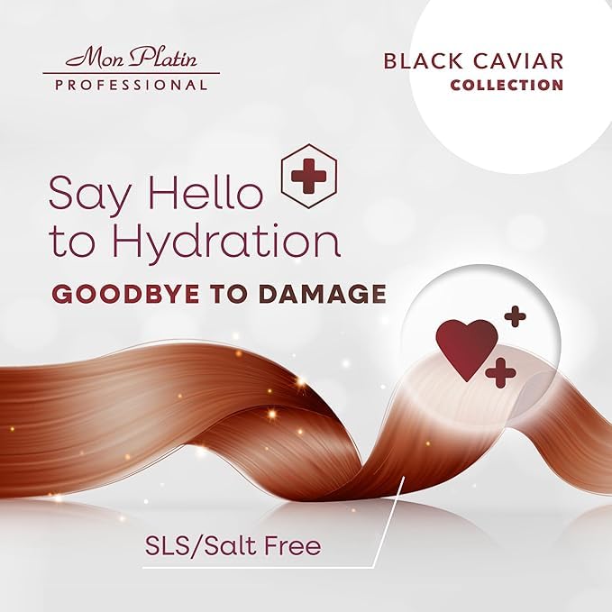 Mon Platin Black Caviar & Silk Protein Hair Mask, Total Repair Shampoo & Serum Bundle – Deep Conditioning, Color-Safe Care for Dry, Damaged Hair with Intense Moisture & Shine Protection