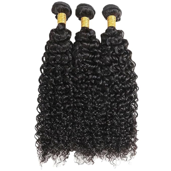Water Weave Bundles Human Hair Color 1B Human Hair Bundles Water Curly Weave Brazilian Soft and Silky for Black Women 10 12 14 Inch