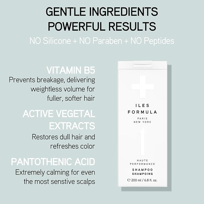 ILES FORMULA Shampoo - Sulfate, Paraben & Silicone Free - Deep Cleanse, Volumize, Detangle + Stops Breakage, Color & Extension Safe, with Macroloba Oil, Silk & Root Juices, 6.8 Fl Oz (200 ML)