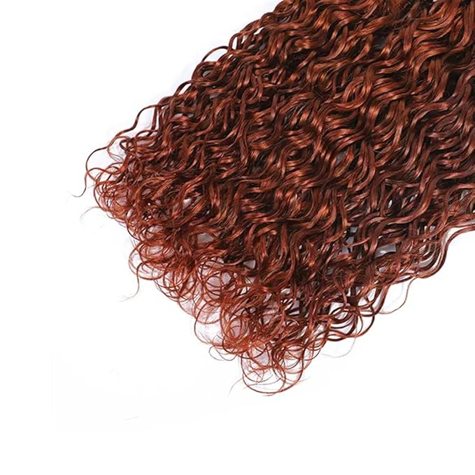 20 22 24 Inch Color 33 Bundles Huaman Hair Copper Red Water Wave Bundles Huxowax Virgin Soft And Silky Remy Hair Extensions Auburn Wet And Wavy Bundle 300g