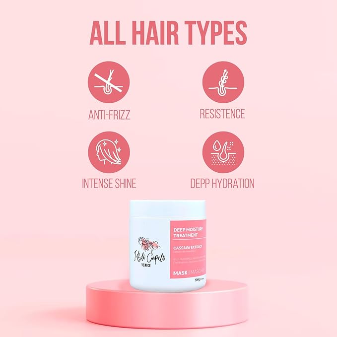 Venice Smoothing Keratin Kit, Keratin Hair Treatment Straightening Set- Keratina Para Alisar El Pelo Sin Formol - Paso Unico & Hair Mask for Silky Soft Hair (500g)- (Pack of 2)