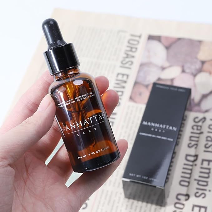 Hair Vegan Hydration Oil for Damaged, Itchy Grey Hair | Softens, Hydrates Scalp, Skin and Beard | Daily Sulfate-Free Moisturizer