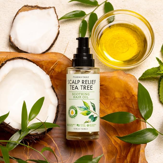 Tea Tree Hair Oil for Itchy Scalp - Infused With Tea Tree Oil, Mint, Vitamin E, and Jojoba Oil, 100ml