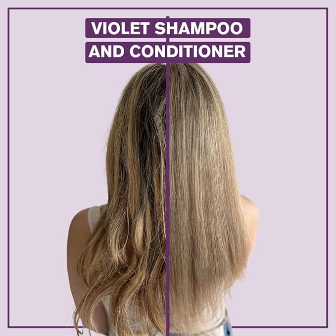 Alcôve - Violet Shampoo & Conditioner Duo - Blonde and Colored Hair - Sulfate-Free - Neutralize Yellow and Brassy Tones - Evening Primrose Oil - Mango Extract - Argan Oil - Color-Safe - 10oz