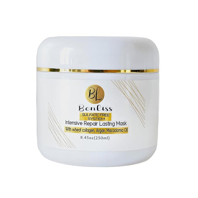 Intensive Repairs Lasting Hair Mask: Deep Conditioner for Dry, Damaged & Curly Hair with Argan and Macadamia Oil, 8.45 Fl OZ