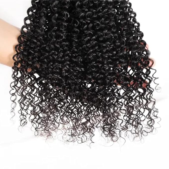 30 Inch Natural Black Kinky Curly Bundles Human Hair Color 1B Bundles Unprocessed Brazilian Virgin Remy Hair Extensions Double Weft Hair Weave