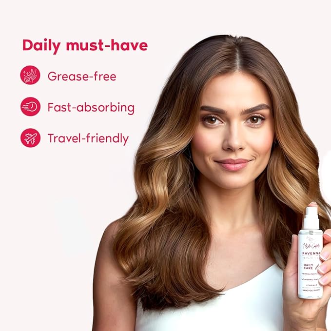 Ravenna Hair Oil for Frizzy Hair – Split End Repair, Heat Protection & Deep Hydration – Macadamia, Avocado & Coconut Oil for Damaged, Dry & All Hair Types (60ml/2.02 Fl Oz)