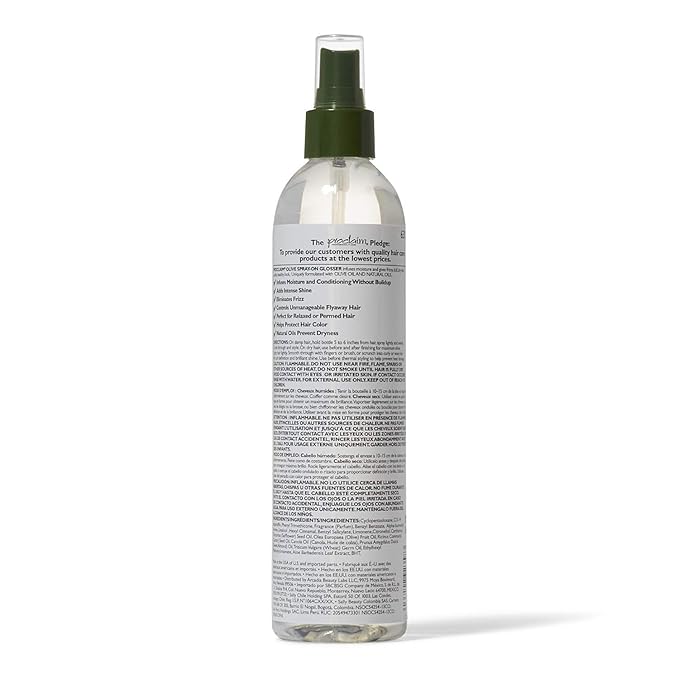 Proclaim Olive Spray On Glosser, Detangling, Smoothing, Antifrizz, Relaxed or Permed Hair, Paraben free, Sulfate Free, Enhances Color