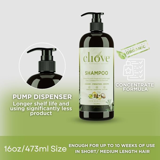 Shampoo | Hair Moisturizing Keratin Protein Treatment Infused with Argan Oil and Olive Oil | Anti Frizz Shampoo for Curly Wavy, and Straight Hair |16oz